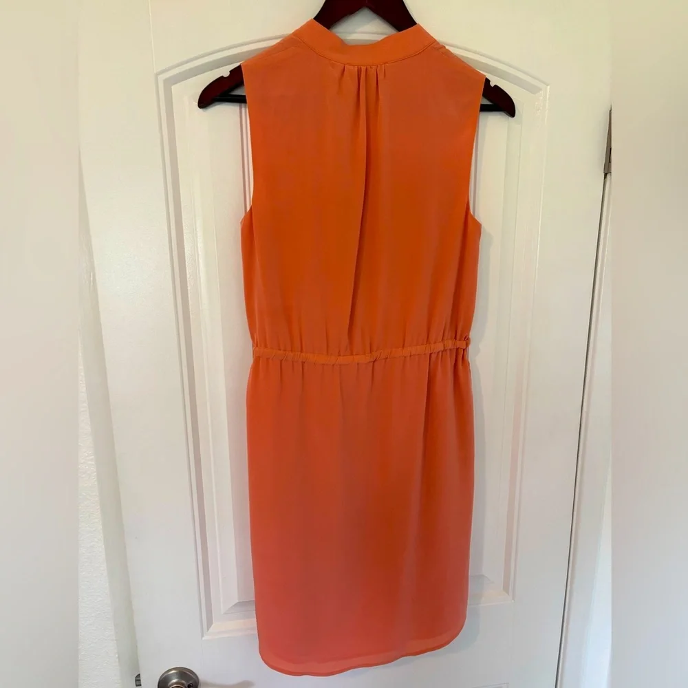 Cynthia Rowley Peach Silk Sleeveless V-Neck Mini Dress- Size 2 - Picture 3 of 8